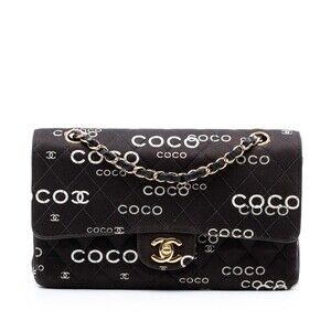 Pre-Loved Chanel Medium Classic Canvas Coco Print Double Flap